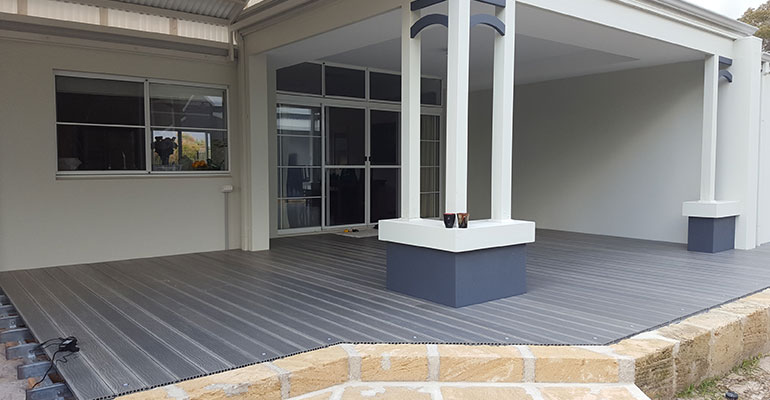 timbertech porch boards | curb appeal | stylish floor | bare feet
