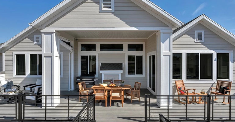 grey composite decking design